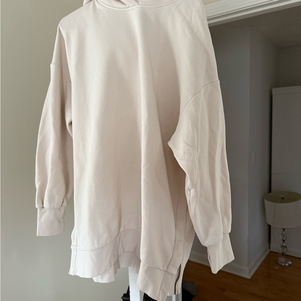 Arket oversized Cream Zip-Up Hoodie